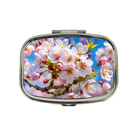 Flowering Cherry Tree Branch Travel Pill Box Case