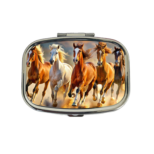 Galloping Horses Travel Pill Box Case