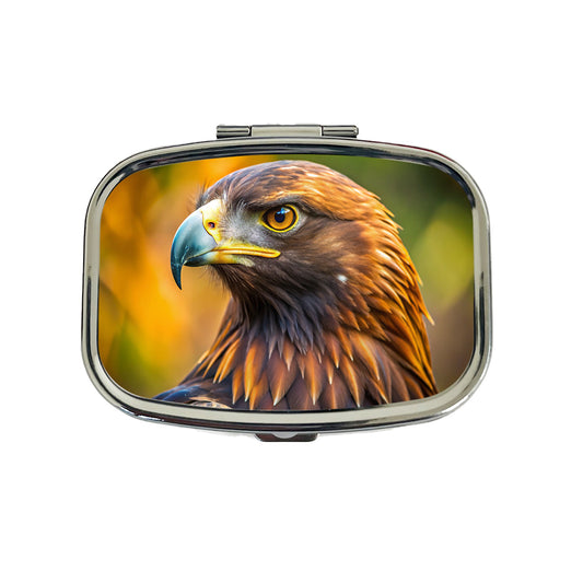 Golden Eagle Raptor Bird Of Prey Travel Pill Box Case