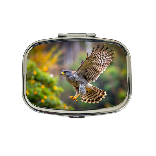 Goshawk Flying Raptor Bird Of Prey Travel Pill Box Case
