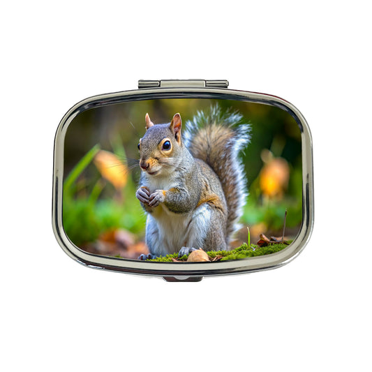 Gray Squirrel Travel Pill Box Case