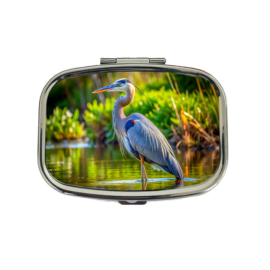 Great Blue Heron Travel Pill Box Case