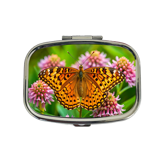 Great Spangled Fritillary Butterfly Travel Pill Box Case