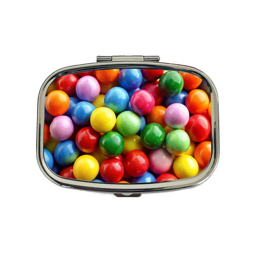 Gumballs Colorful Candy Travel Pill Box Case