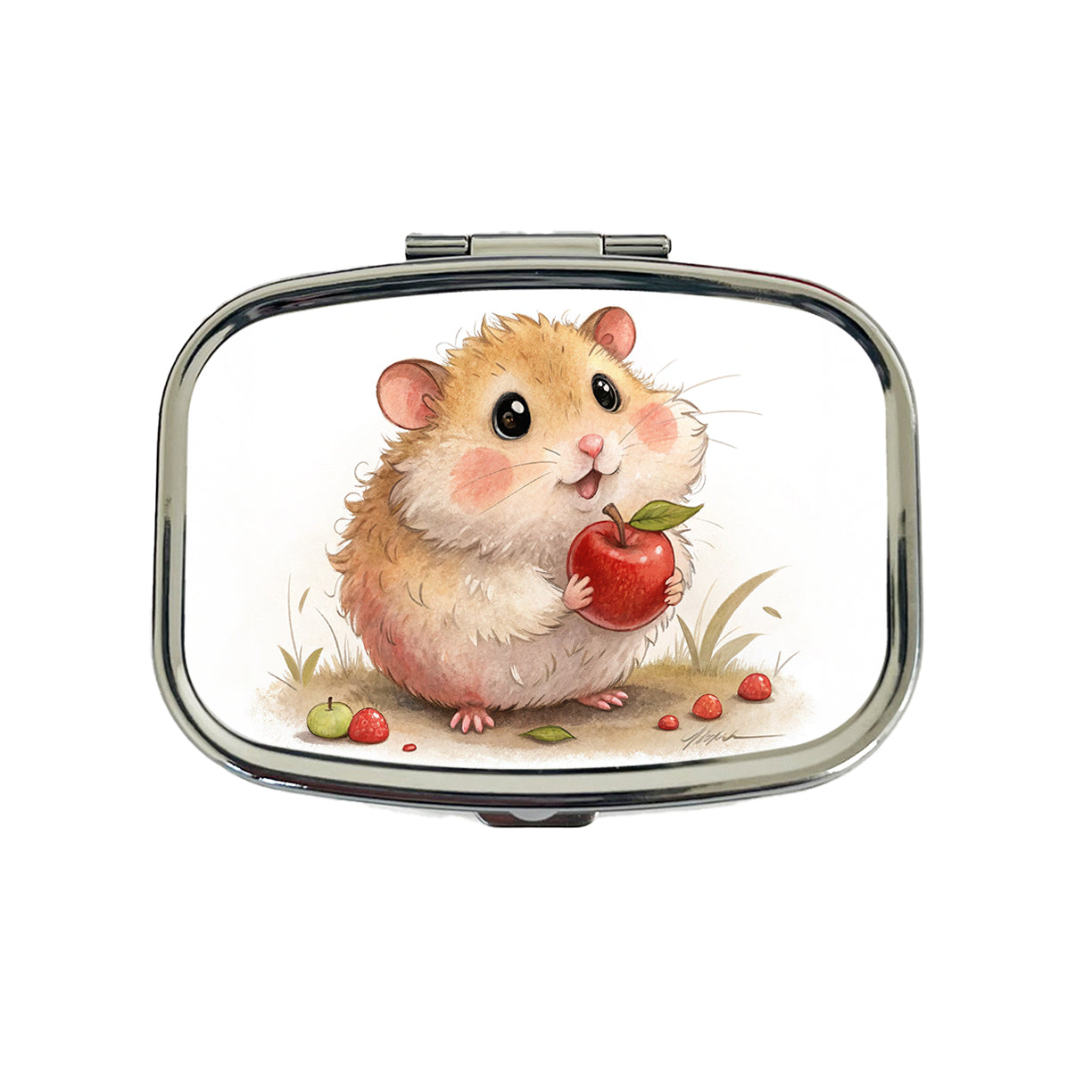 Hamster Children's Illustration Style Travel Pill Box Case