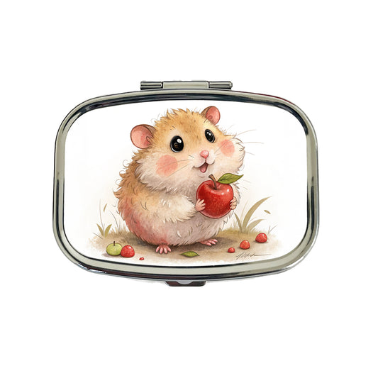 Hamster Children's Illustration Style Travel Pill Box Case