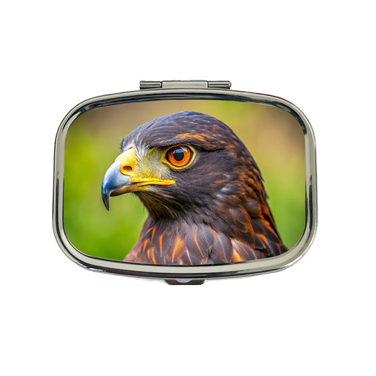 Harris's Hawk Raptor Bird Of Prey Travel Pill Box Case