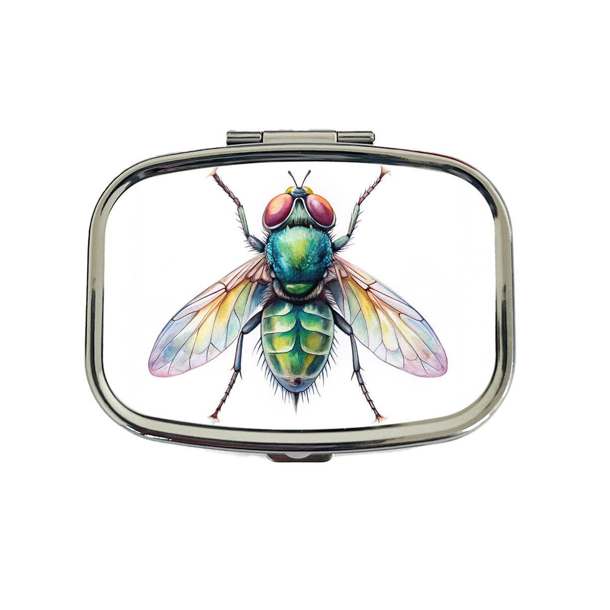Housefly Fly Watercolor Travel Pill Box Case
