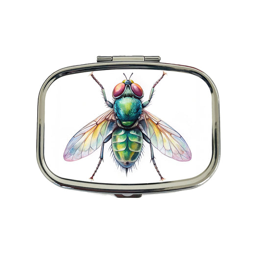 Housefly Fly Watercolor Travel Pill Box Case