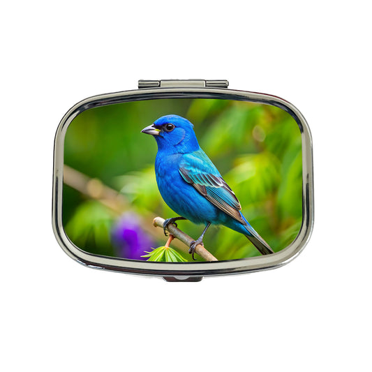 Indigo Bunting Backyard Bird Travel Pill Box Case