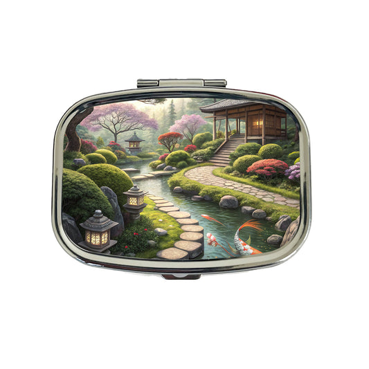 Japanese Garden with Koi Travel Pill Box Case