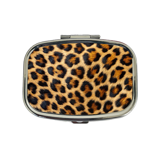 Leopard Spots Fur Pattern Travel Pill Box Case