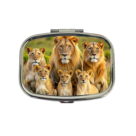 Lion Pride Family Travel Pill Box Case
