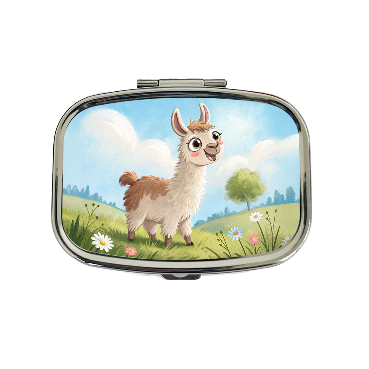 Llama Children's Illustration Style Travel Pill Box Case