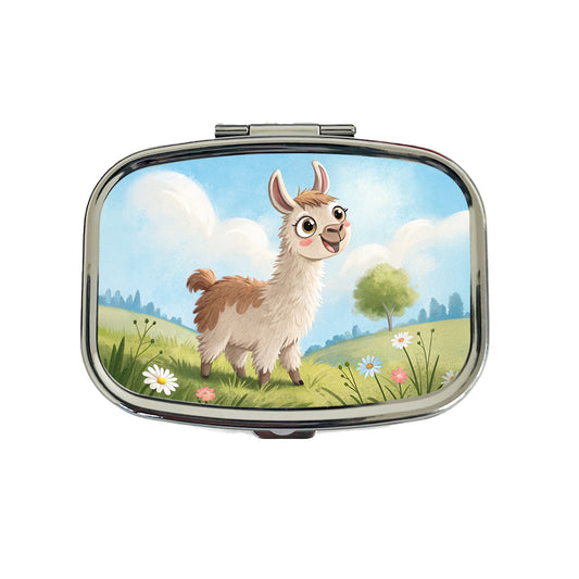 Llama Children's Illustration Style Travel Pill Box Case