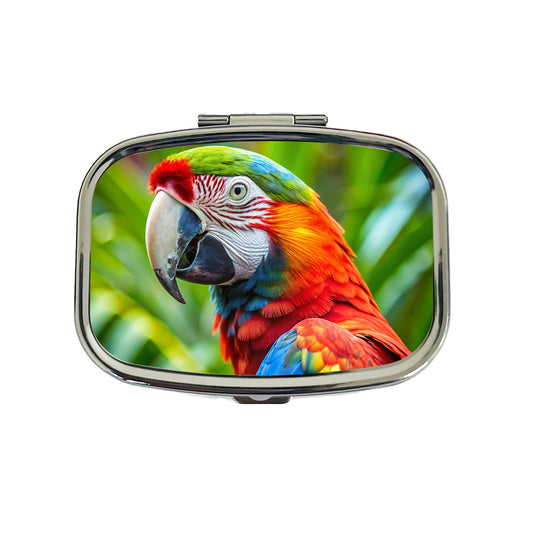 Macaw Parrot Bird Travel Pill Box Case