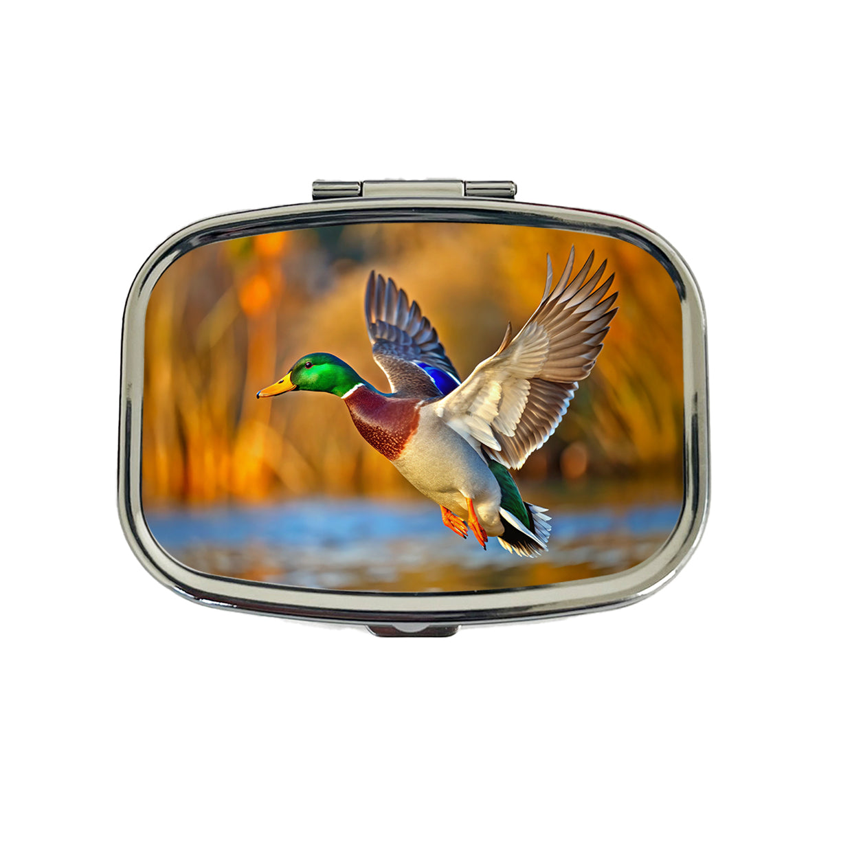Mallard Duck Flying Travel Pill Box Case