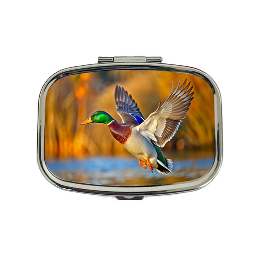 Mallard Duck Flying Travel Pill Box Case