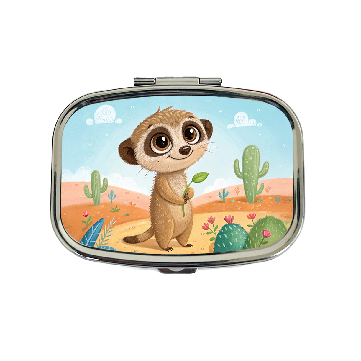 Meerkat Children's Illustration Style Travel Pill Box Case
