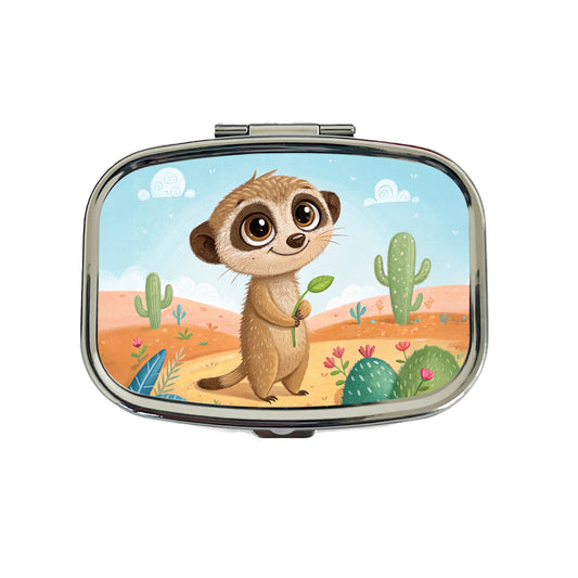 Meerkat Children's Illustration Style Travel Pill Box Case
