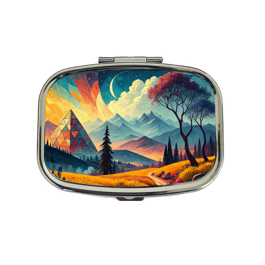 Modern Art Landscape Travel Pill Box Case