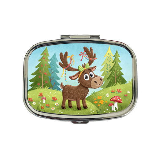 Moose Children's Illustration Style Travel Pill Box Case