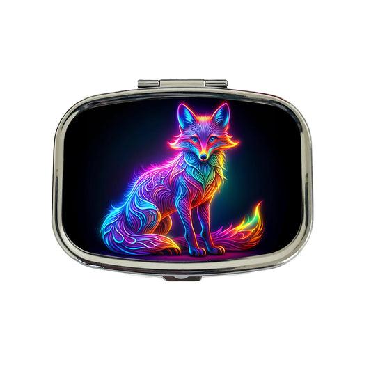 Neon Fox Travel Pill Box Case