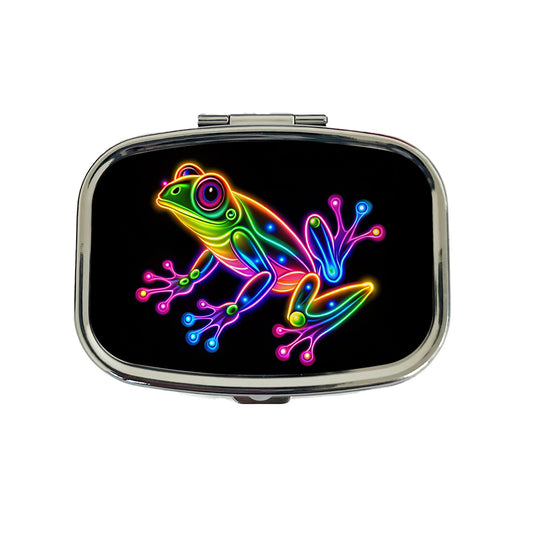 Neon Frog Travel Pill Box Case
