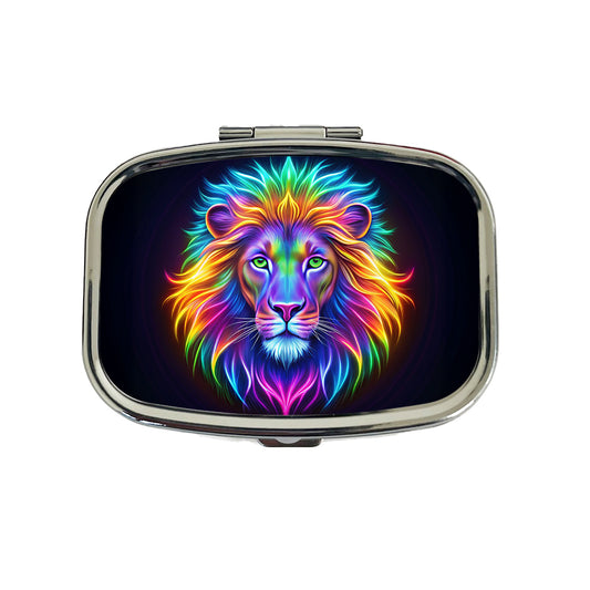 Neon Lion Travel Pill Box Case