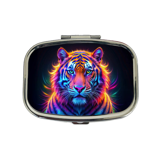 Neon Tiger Travel Pill Box Case