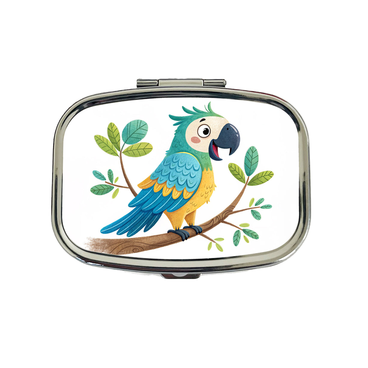 Parrot Children's Illustration Style Travel Pill Box Case