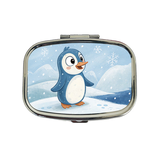 Penguin Children's Illustration Style Travel Pill Box Case