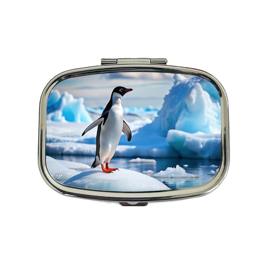 Penguin On Ice Flow Travel Pill Box Case