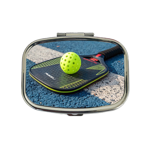 Pickleball Paddle and Ball on Court Travel Pill Box Case