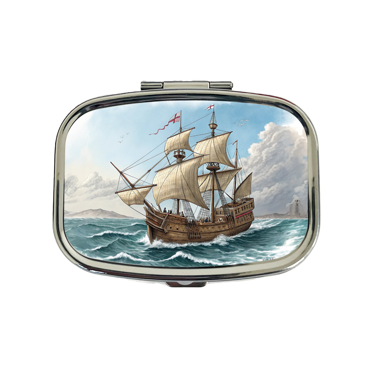 Pilgrim Mayflower 1620 Voyage Travel Pill Box Case