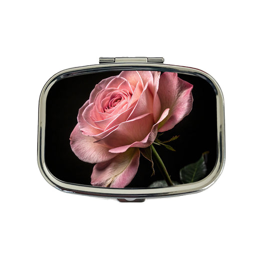 Pink Rose Travel Pill Box Case