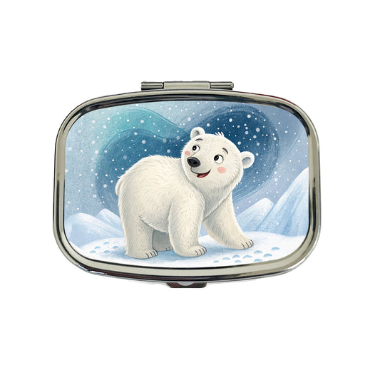 Polar Bear Children's Illustration Style Travel Pill Box Case