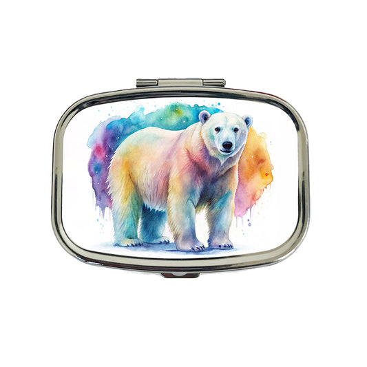 Polar Bear Watercolor Travel Pill Box Case