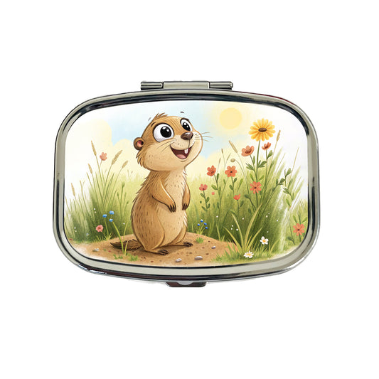Prairie Dog Children's Illustration Style Travel Pill Box Case
