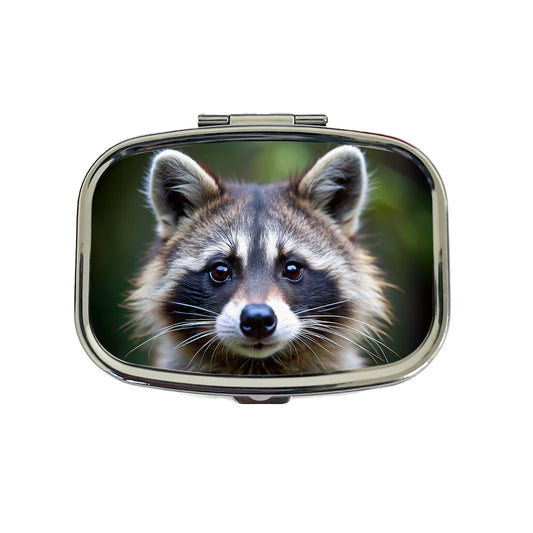 Raccoon Face Travel Pill Box Case