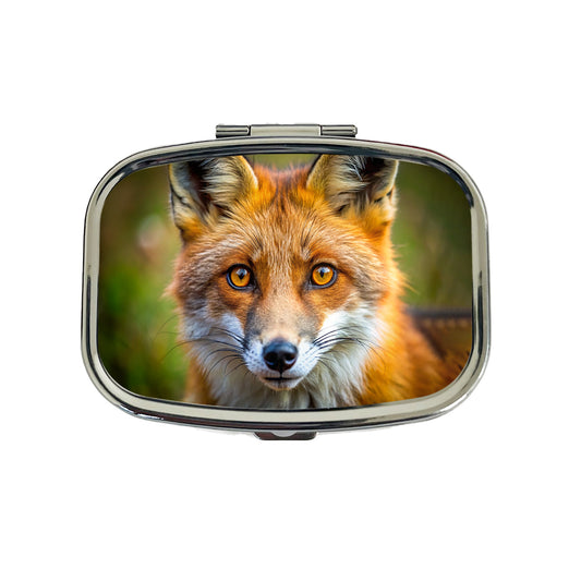 Red Fox Face Travel Pill Box Case