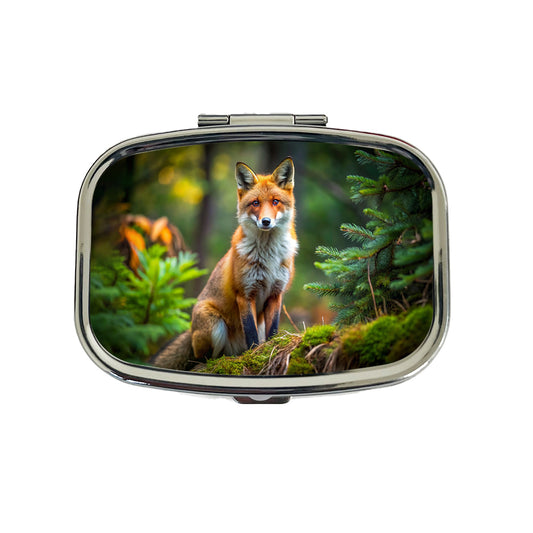 Red Fox In Forest Travel Pill Box Case