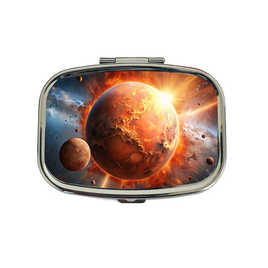 Red Planet Exploding in Space Sci-fi Travel Pill Box Case