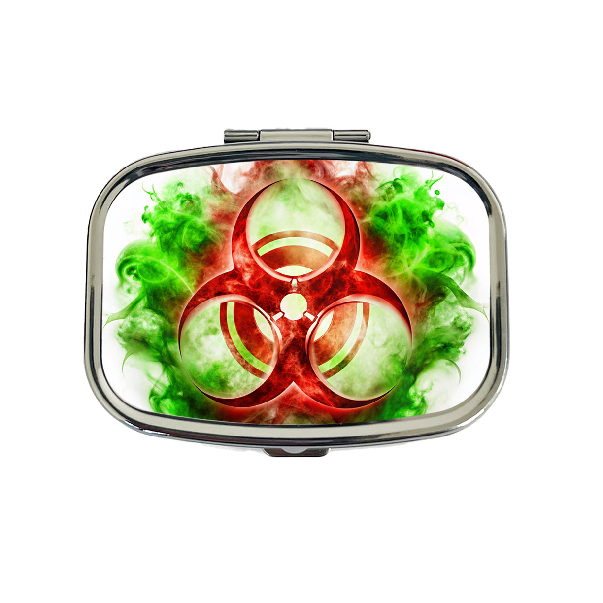 Red Zombie Outbreak Symbol With Green Toxic Gas Travel Pill Box Case