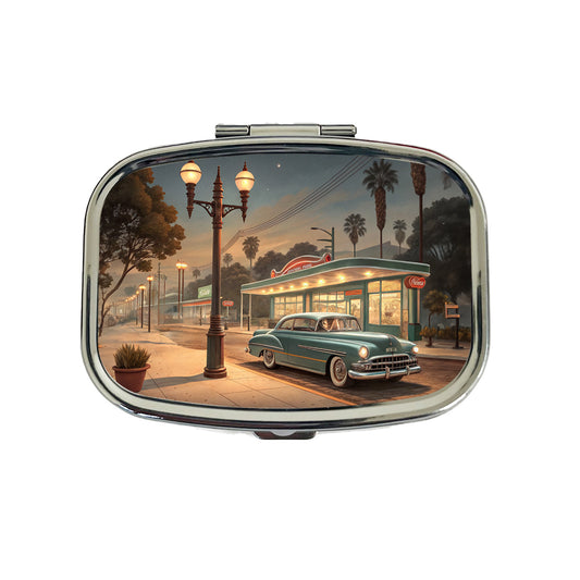 Retro Americana1950's Main Street Diner Travel Pill Box Case