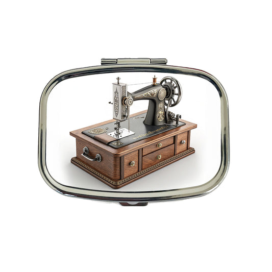 Retro Classic Sewing Machine Travel Pill Box Case