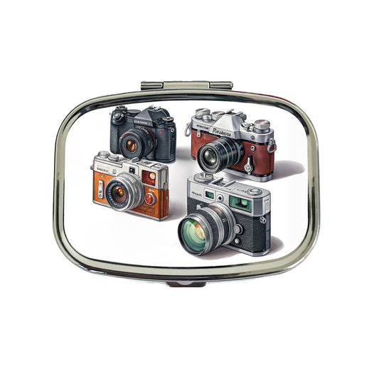 Retro Photography Cameras Travel Pill Box Case