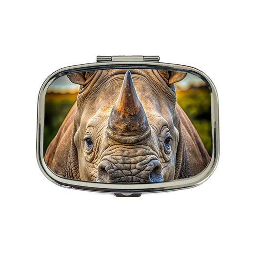 Rhinoceros Face Travel Pill Box Case
