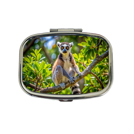 Ring-Tailed Lemur In Tree Travel Pill Box Case