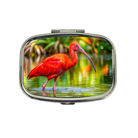 Scarlet Red Ibis Tropical Bird Travel Pill Box Case